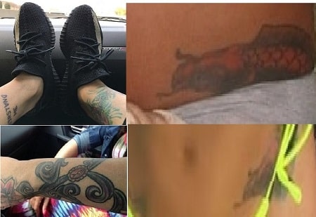 A picture of Mimi Faust's all four tattoos.